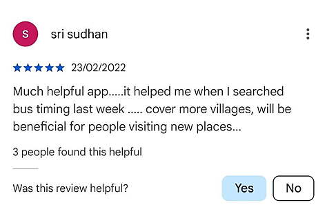 Townbus App playstore review